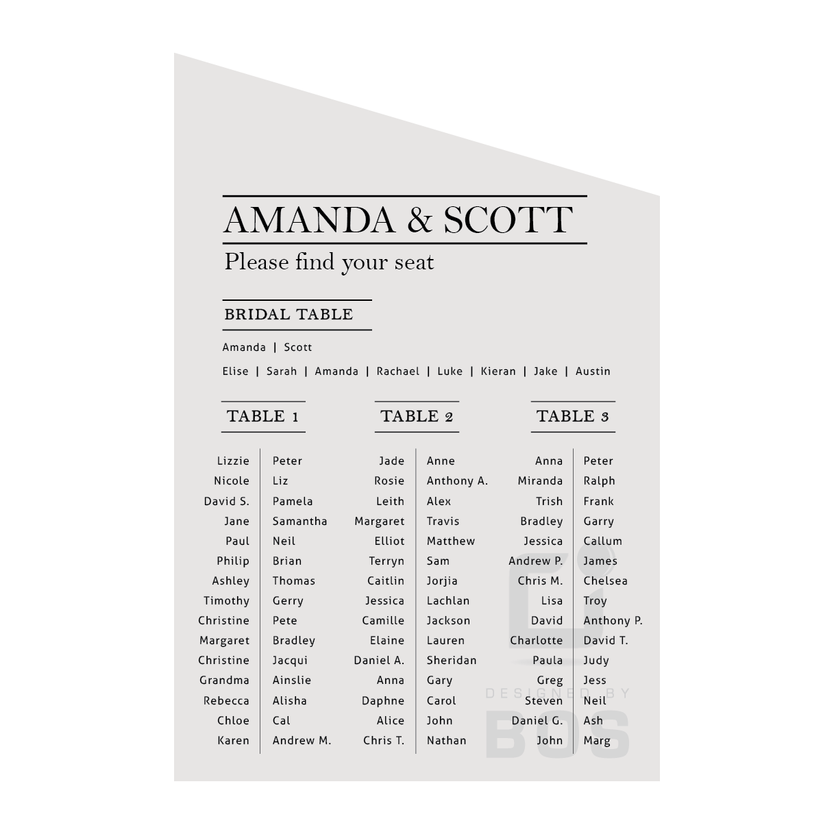 Amanda Seating Chart