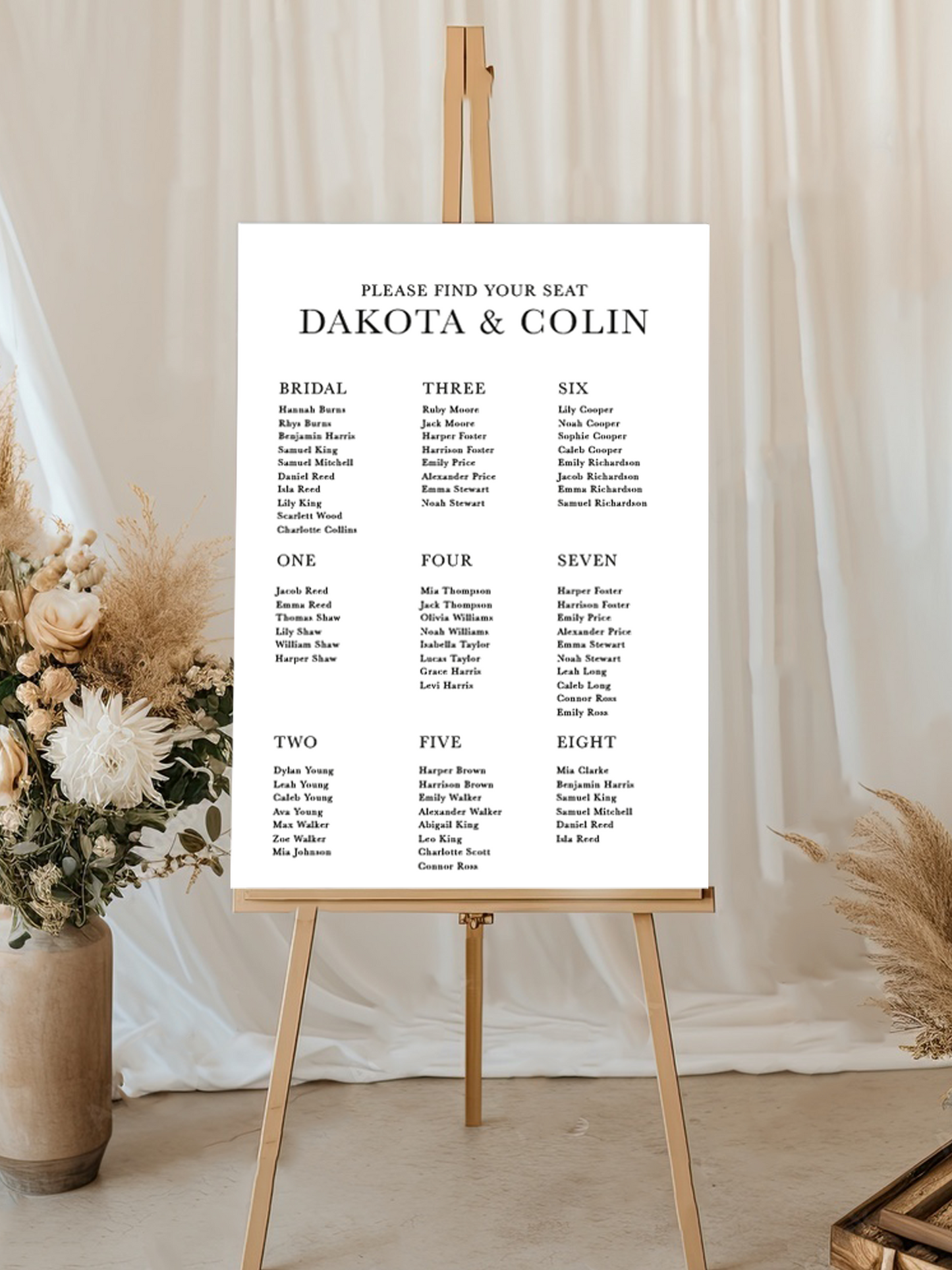 Dakota Seating Chart
