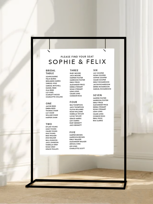Sophie Seating Chart