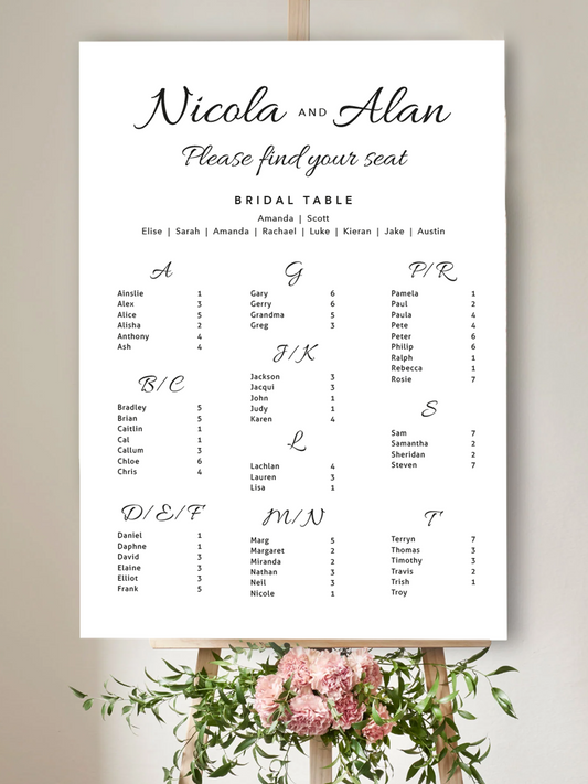 Nicola Seating Chart