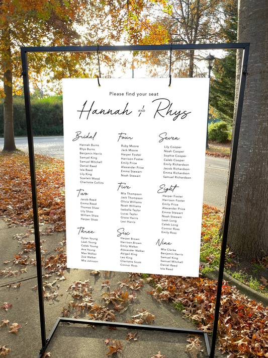 Hannah Seating Chart